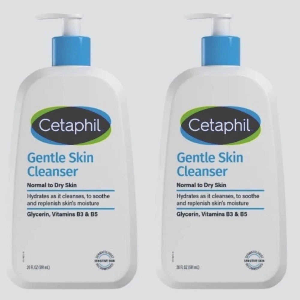 Cetaphil Gentle Skin Cleanser, Dry to Normal Sensitive Skin, 20 fl oz, 2-count